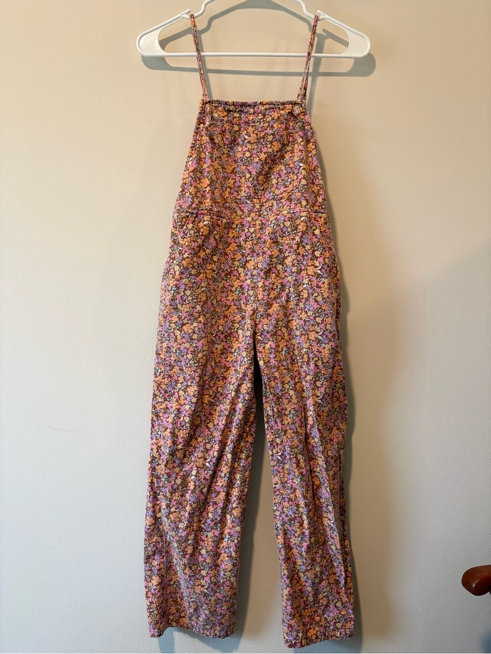 Billabong Pink Floral Wide-Leg Overalls / Jumpsuit